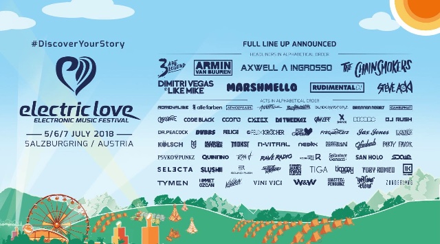 Electric Love 2018, Electric Love Line Up 2018, Electric Love Festival, EDM Festival,